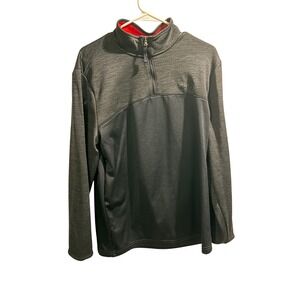 Under Armour Men ColdGear Fleece 1/4 Zip Pullover Long Sleeve Gray Black L G
